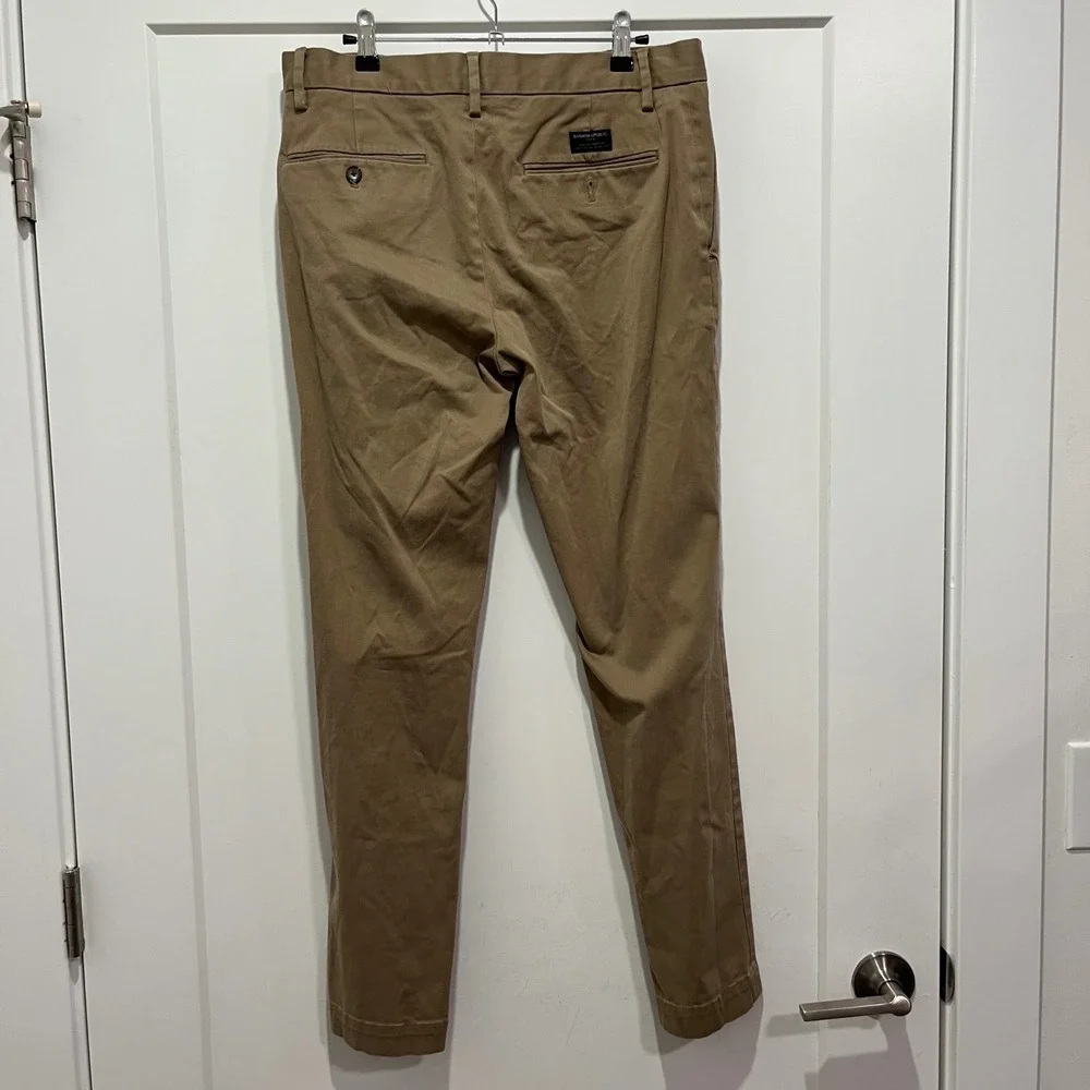 Banana Republic Aiden Slim Fit Chinos Khaki Tan Stretch Pants 32x30 Mens